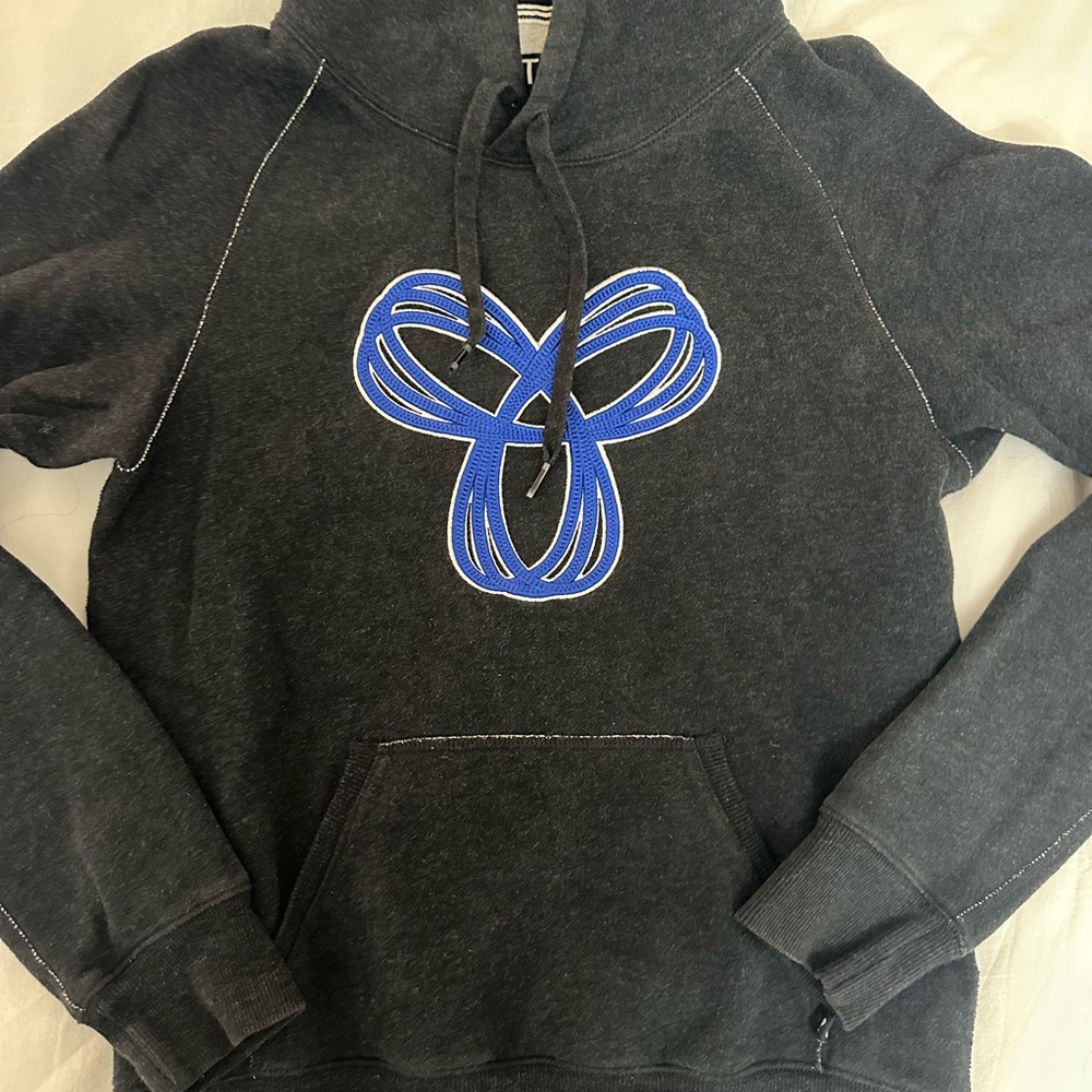 Black/Grey Hoodie with Blue Design